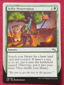 Magic The Gathering UNSTABLE SELFIE PRESERVATION green card MTG - Image 1