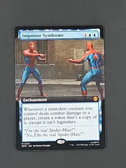 MTG ~ Impostor Syndrome ~ Extended Art ~ Spiderman Magic Card ~ pack fresh - Image 1