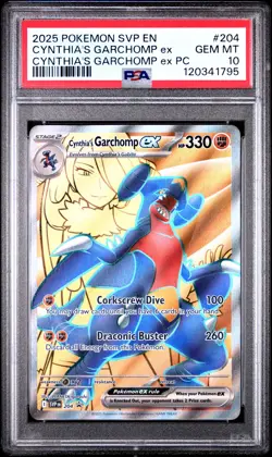 2025 POKEMON SVP EN-SV BLACK STAR PROMO #204 CYNTHIA'S GARCHOMP EX PSA 10 - Image 1