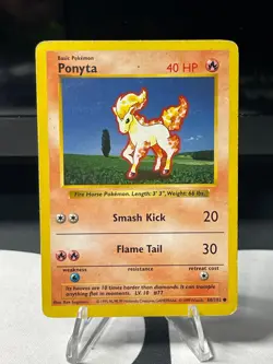 Ponyta Pokemon TCG Base Set SHADOWLESS 60/102 Vintage - Image 1