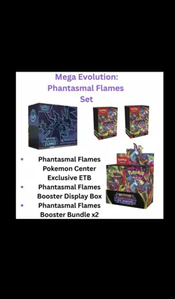 Phantasmal Flames: Pokemon Center ETB + Booster Box + Booster Bundle x2 PREORDER - Image 1