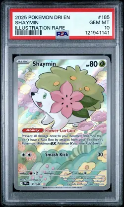 PSA 10 Shaymin 185/182 Pokemon Sv10: Destined Rivals Illustration Rare 2025 - Image 1
