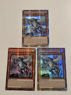 Gameciel, the Sea Turtle Kaiju MP25-EN028 x3 Starlight Rare Yugioh Set Mint - Image 1