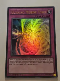 Quaking Mirror Force BOSH-EN076 Ultra Rare Yugioh 1st Edition Breakers of Shadow - Image 1
