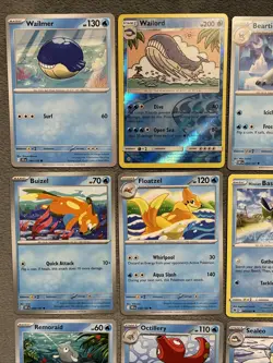 Water Type Pokemon Cards Lot Includes Rare Reverse Holo Foil Wailord + More - Image 2