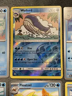 Water Type Pokemon Cards Lot Includes Rare Reverse Holo Foil Wailord + More - Image 3