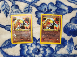 2x DAMAGED Pokemon Card - Entei #34 Black Star WOTC Reverse Holo - Image 1