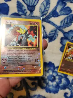 2x DAMAGED Pokemon Card - Entei #34 Black Star WOTC Reverse Holo - Image 2