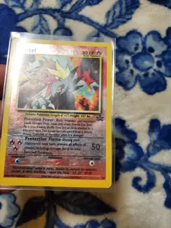 2x DAMAGED Pokemon Card - Entei #34 Black Star WOTC Reverse Holo - Image 4