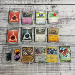 Lot Of 300+ Pokemon Cards Holo & Common, Dice & Marker Set - Image 1