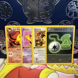 Pokemon Team Rocket 1st Edition Non Holo Lot 4 Cards MP Overall Meowth Drowzee - Image 1
