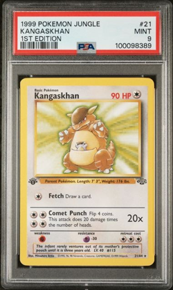 1999 POKEMON TCG JUNGLE KANGASKHAN #21 1ST EDITION PSA 9 Graded Card - Image 1