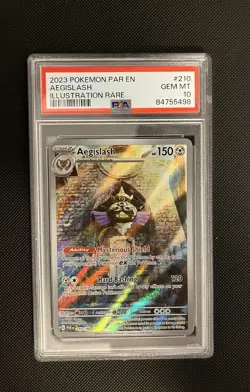 PSA 10 2023 Aegislash IR 210/182 Paradox Rift Illustration Rare Pokemon Card - Image 4