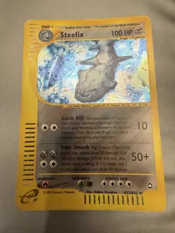 Steelix H23/H32 Holo-Pokemon TCG: E-series Aquapolis Holo Card With SWIRL-MP - Image 1