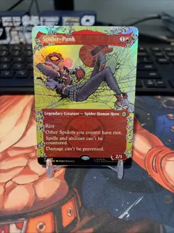 x1 Spider-Punk (0210) - Foil - Borderless R MTG Marvel's Spider-Man - Image 1