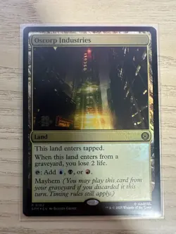 Prerelease FOIL OSCORP INDUSTRIES MTG Spider-Man Rare PROMO - Image 1