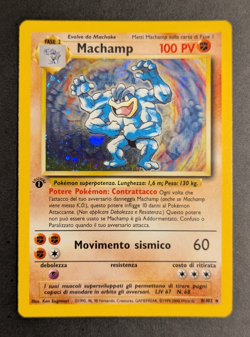 Pokemon TCG - Machamp 8/102 Base Set 1st Edition Rare Holo - Italian LP - Image 1