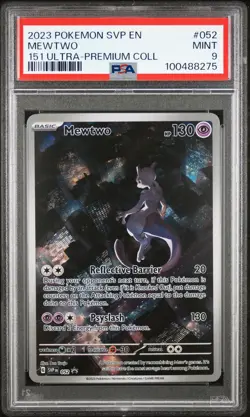 2023 POKEMON SVP EN-SV BLACK STAR PROMO 151 ULTRA-PREM COLL #052 MEWTWO PSA 9 - Image 1