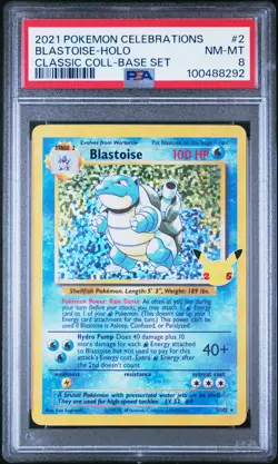 2021 POKEMON CELEBRATIONS CLASSIC COLL #2 BLASTOISE-HOLO PSA 8 - Image 1
