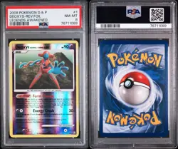 Deoxys 1 PSA 8 Reverse Holo Rare Legends Awakened D & P - Pokemon 2008 Near Mint - Image 3