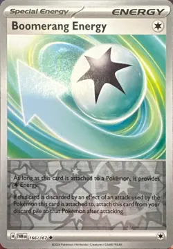 Reverse Holo Boomerang Energy 166/167 Uncommon Twilight Masquerade Pokemon TCG - Image 1