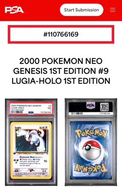 2000 POKEMON NEO GENESIS 1ST EDITION #9 LUGIA HOLO PSA 7 NM - Image 3