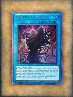 Yugioh Vampire’s Desire DASA-EN008 Secret Rare 1st Ed NM - Image 1