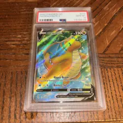 Pokemon TCG Dragonite v Full Art Holo Ultra Rare Card Pokemon Go 076/078 PSA 10 - Image 1