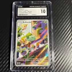 CGC 10 Bulbasaur 2024 Stellar Crown 143/142 Illustration Rare Pokemon Card - Image 1