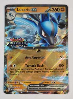 Lucario EX 051/131 Prismatic Evolutions Stamped Pokemon Card NM - Image 1