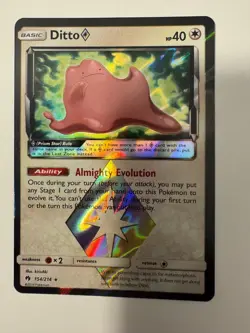 Ditto 154/214 Prism Star Lost Thunder 2018 Holo M/NM Rare Pokemon Card TCG - Image 1