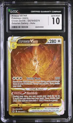 CGC 10 GEM MINT Arceus Vstar GG70 Crown Zenith Alt Art Pokemon Card Galarian - Image 1