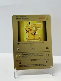 Thice Pikachu 40HP Metal Pokemon Card-Collectible Gift Display - Image 1