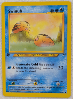 2000 Swinub #84 Neo Destiny Regular Pokemon Card Common 1st Edition - Image 1