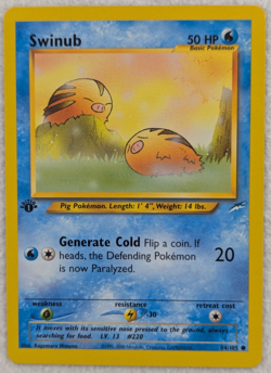 2000 Swinub #84 Neo Destiny Regular Pokemon Card Common 1st Edition - Image 2