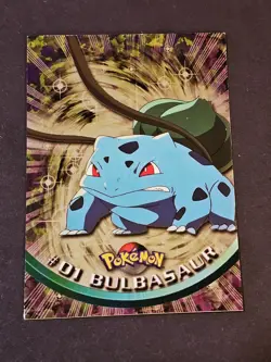 Bulbasaur Pokemon Topps Card #01 TV Animation Edition Holo Foil - Image 1