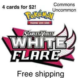 Pokemon White Flare bulk 4 cards for $2! pick your cards common/ uncommon Master - Image 1