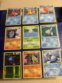 ASSORTED POKEMON CARD BINDER PAGE #6 (9ct) cards from mixed sets - Image 1
