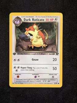 Pokemon Card - Dark Raticate 1st Edition Team Rocket 51/82 Uncommon LP - Image 1