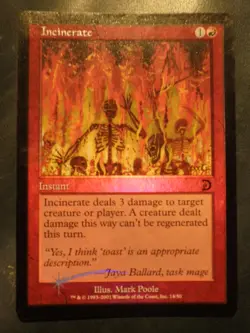 mtg magic incinerate FOIL ENGLISH DECKMASTER deckmasters incineration premium - Image 1