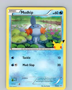 Pokemon TCG Mudkip Mcdonalds 25th Anniversary 19/25 Regular Promo Card LP-NM - Image 1