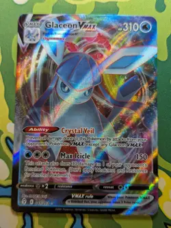 Pokemon TCG Card Glaceon VMAX Ultra Rare 041/203 Evolving Skies - LP - Image 1