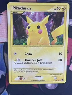 Pokemon TCG Pikachu 112/111 Rising Rivals Secret Rare Holo NM - SWIRL - Image 4