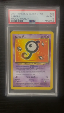 PSA 8 Pokemon TCG Zarbi Unown J Black Star Promo #38 French - Rare Pop 3! - Image 2