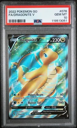PSA 10 - Dragonite V (Full Art) 076/078 Pokemon GO Holo - Image 1