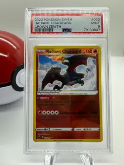 2023 Pokemon SWSH Crown Zenith RADIANT CHARIZARD 020/159 PSA 9 Mint - Image 1