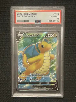 Dragonite V (Full Art) 076/078 Pokemon GO Holo PSA 10 - Image 1