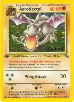 Pokemon Aerodactyl 1/62 Pre-Release 1st Edition Holo Rare Vintage Damaged - Image 1