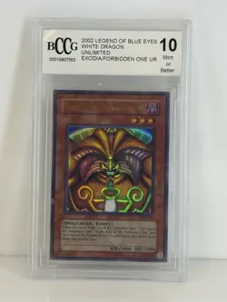 BCCG Graded 10 Mint Or Better Exodia The Forbidden One LOB Ultra Rare - Image 1