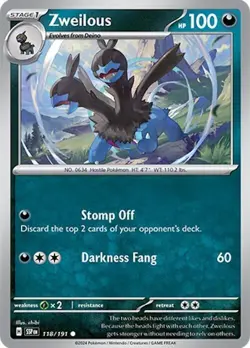 Zweilous 118/191 | Surging Sparks | Common Non Holo | NM Pokemon Card - Image 1
